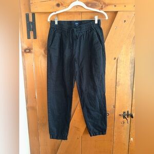 J.Crew Factory Black Linen/Cotton Pull on Pants Sz 4